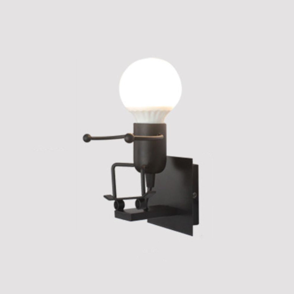 Arisha Modern Decorative Man Metal Wall Lamp, White/Black - Neutralighting