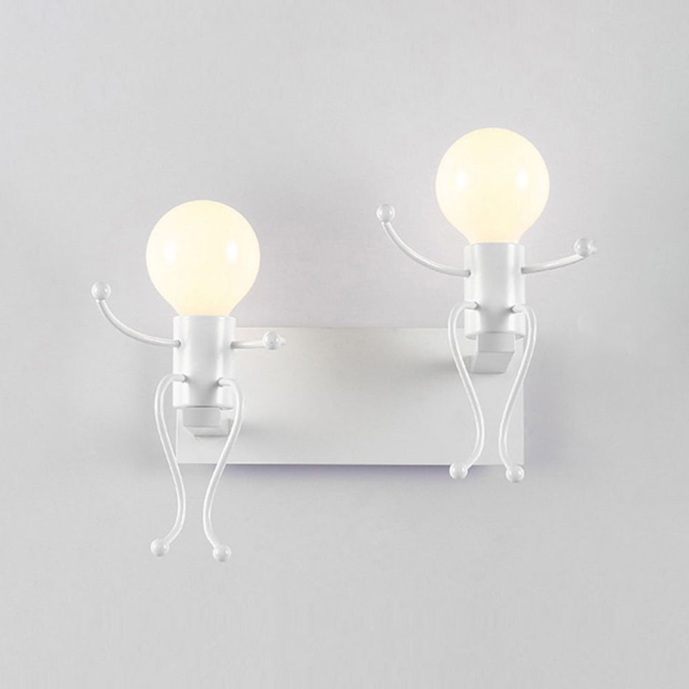Arisha Modern Decorative Man Metal Wall Lamp, White/Black - Neutralighting