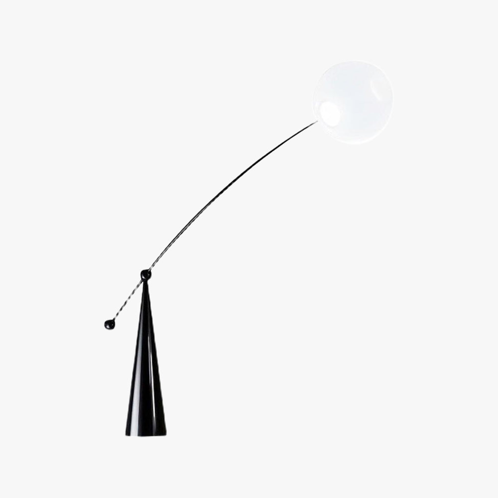 Valentina Floor Lamp Arc/Bubble Modern/Unique, Frosted Glass, White, Bedroom - Neutralighting