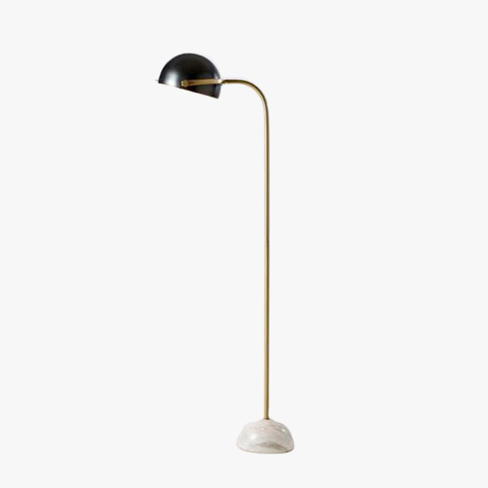 Eryn Floor Lamp Semi Circular Retro/Minimalist, Metal/Marble, Black, Bedroom - Neutralighting