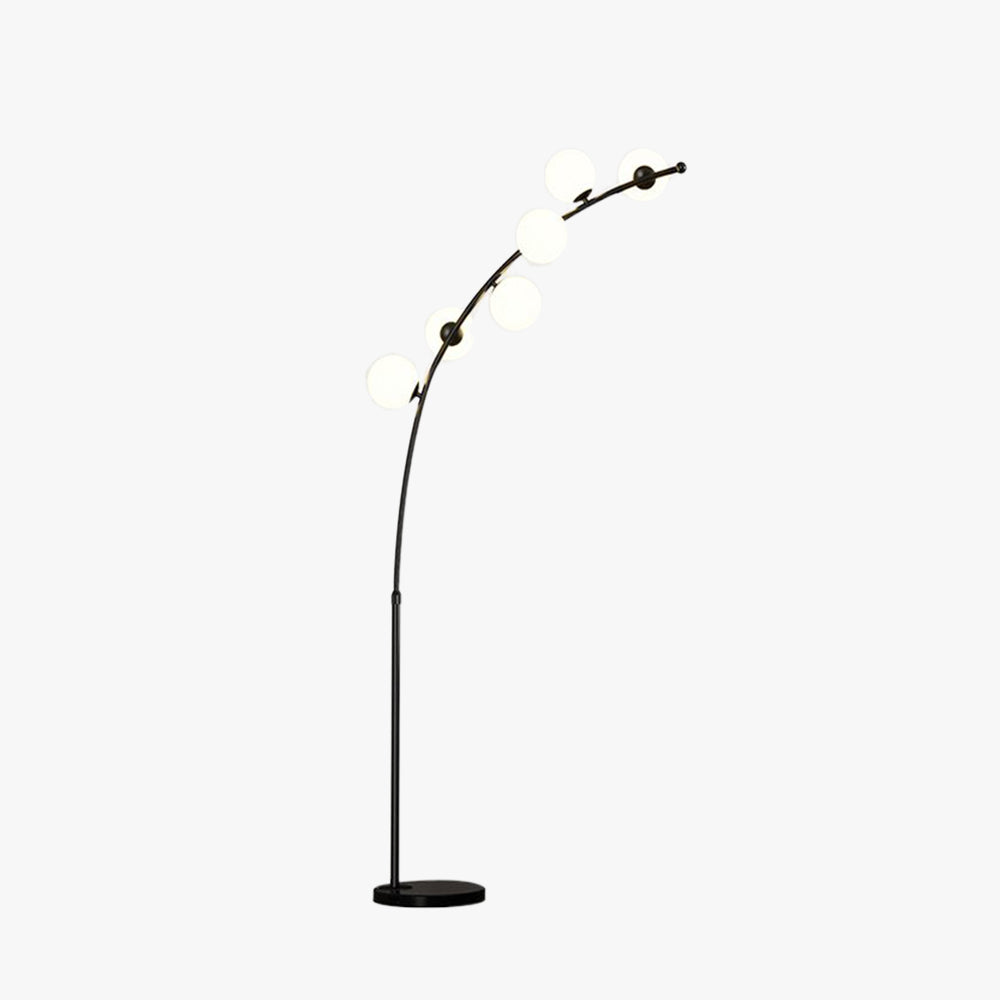 Valentina Modern Arc Multi Head Bubble Floor Lamp Black/Gold - Neutralighting