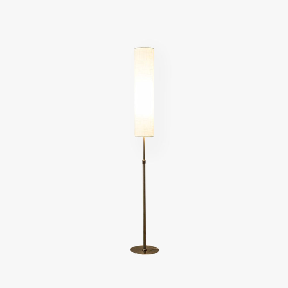 Eryn Minimalist Metal and Fabric Cylindrical White Floor Lamp - Neutralighting