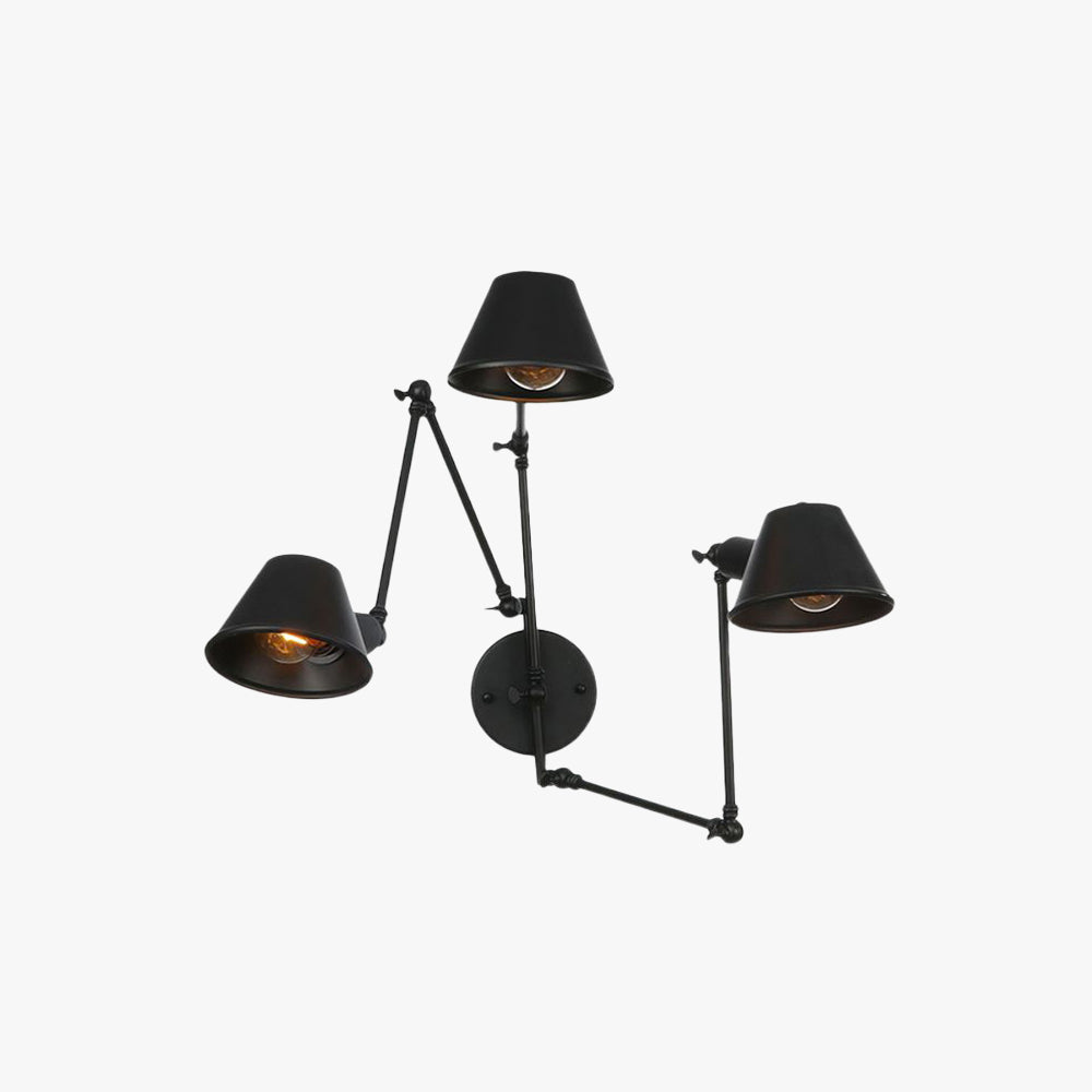 Epoch Vintage Adjustable Metal Wall Lamp, Black/Rust, Bedroom - Neutralighting