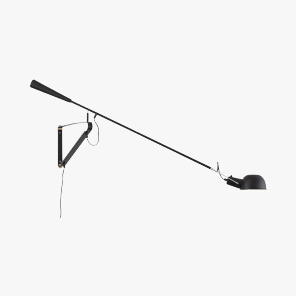 Epoch Long Swing Adjustable Arm Wall Lamp, Metal, Black/White, Bedroom - Neutralighting