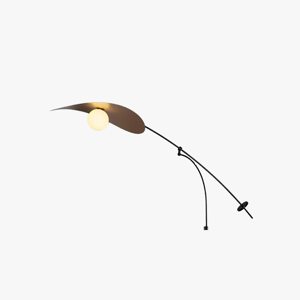 Arisha Arc Wall Lamp, Metal/Glass, Black/Gold, Bedroom - Neutralighting