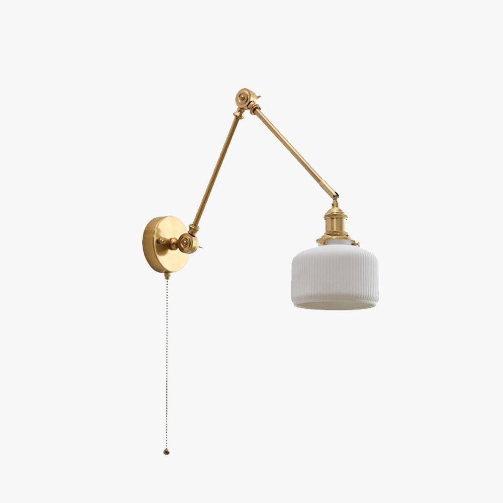 Arisha Wall Lamp Modern Drum Ceramics Metal Adjustable, White - Neutralighting