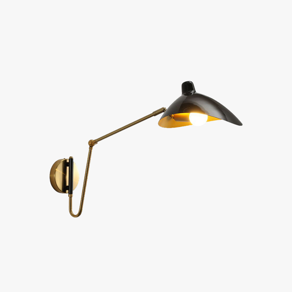 Epoch Industrial Swing Arm Vanity Wall Lamp, Black/Gold - Neutralighting