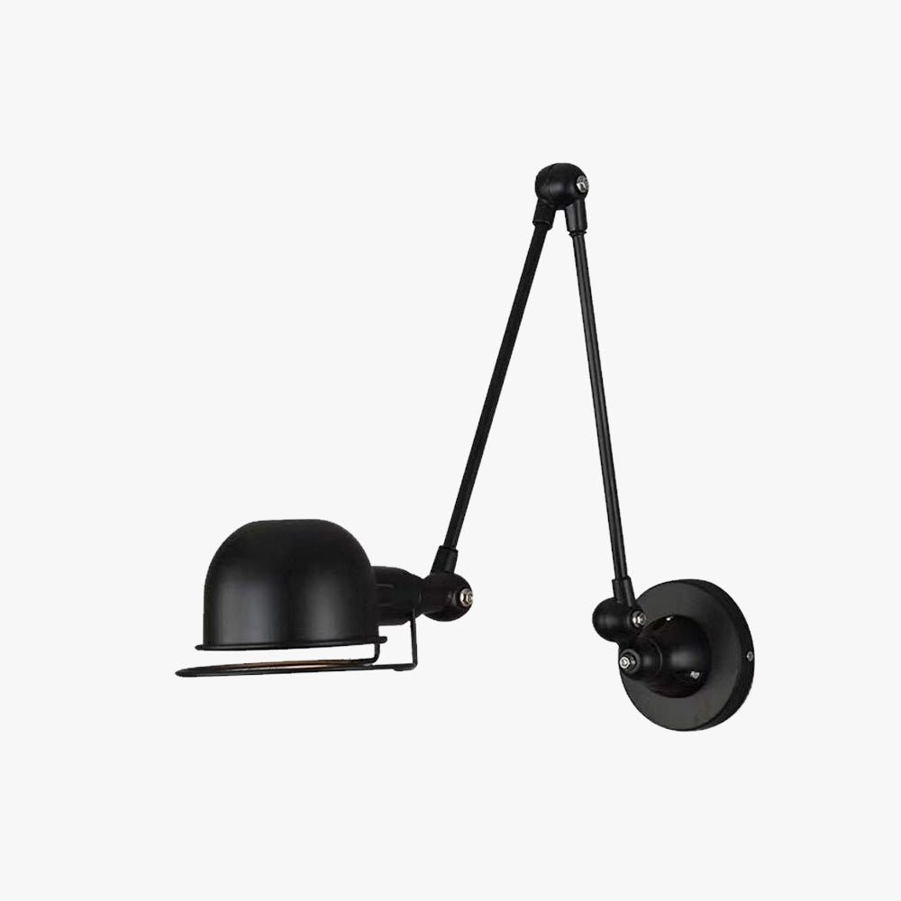 Epoch Wall Lamp Dome Modern, Metal Arm Adjustable, Black/White, Bedroom - Neutralighting