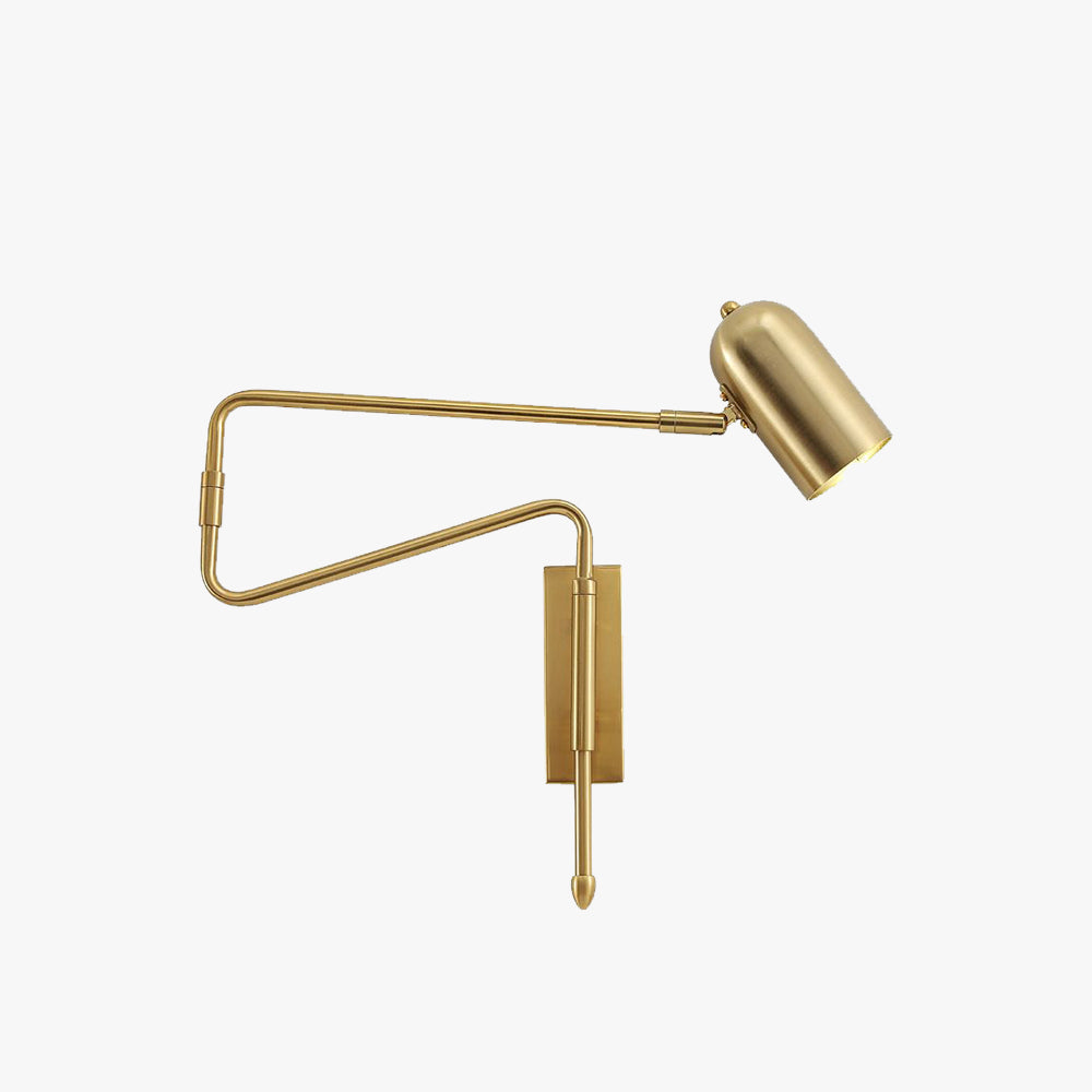 Aria Wall Lamp Modern, Metal Adjustable, Black/Gold, Study - Neutralighting