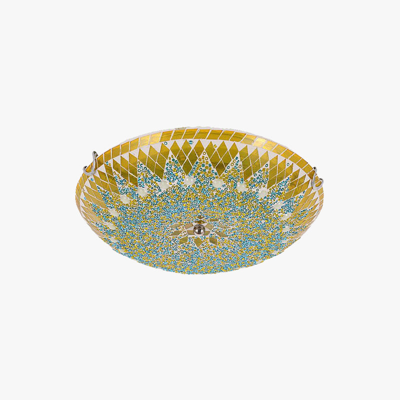 Tiffany Modern Mediterranean Glass Flush Mount Ceiling Light Blue/Yellow/White - Neutralighting