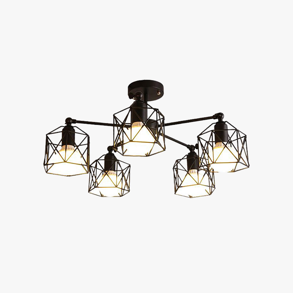Arisha Black Semi-Flush Mount Ceiling Light - Neutralighting