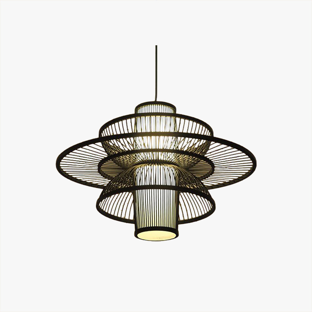 Muto Lotus-Shaped Rattan Pendant Light - Neutralighting