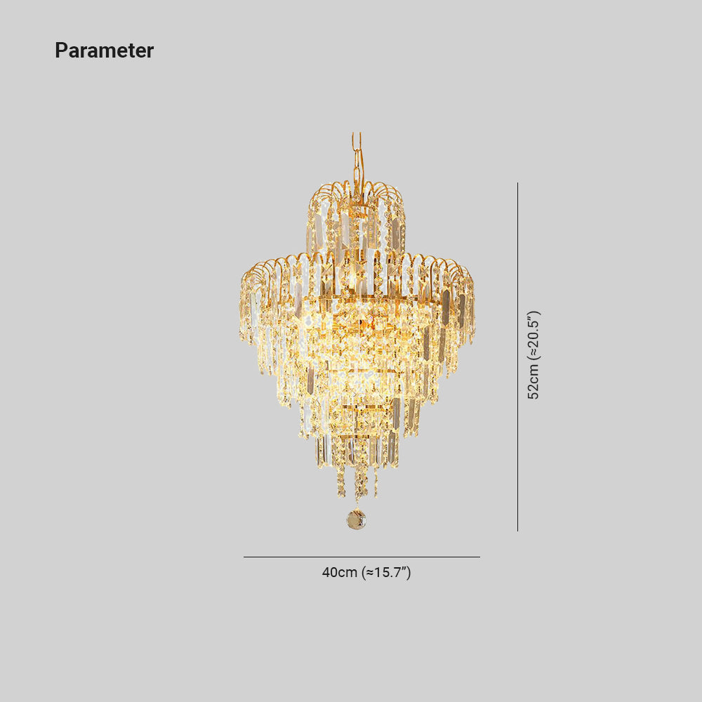 Kristy Luxury 5 Layers Tassel Crystal Gold Chandelier - Neutralighting