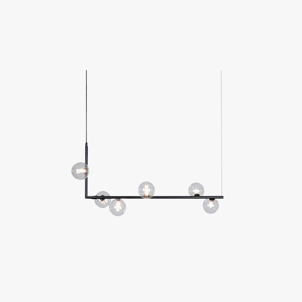 Valentina Minimalist Linear Pendant Light, Black & Gold, 6/8 Heads - Neutralighting
