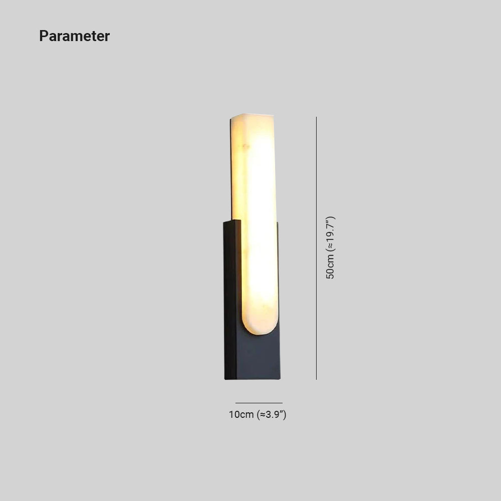 Arisha Modern Rectangular Stone Metal Wall Lamp - Neutralighting