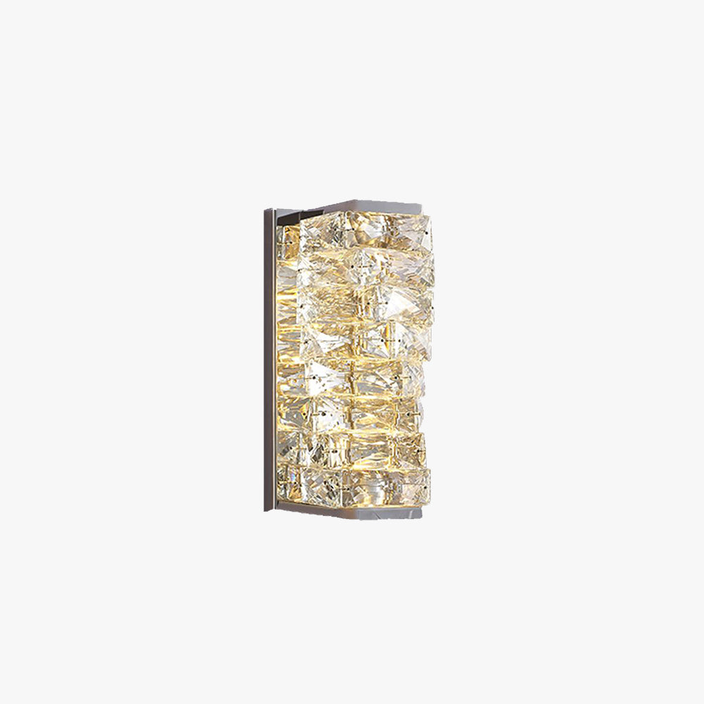 Kristy Modern Rectangular Vanity Metal Crystal LED Wall Lamp - Neutralighting