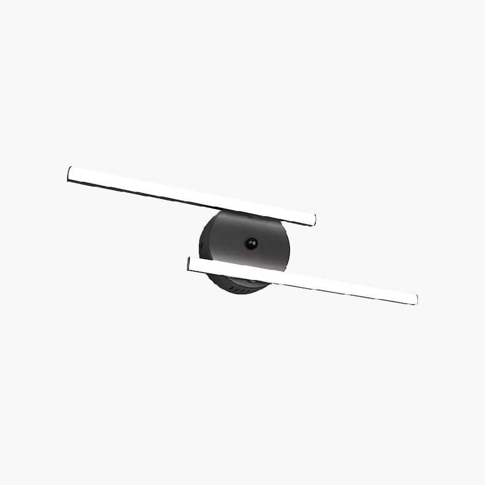 Arisha Modern Bi-Linear LED Vanity Wall Lamp, Black/Silver - Neutralighting