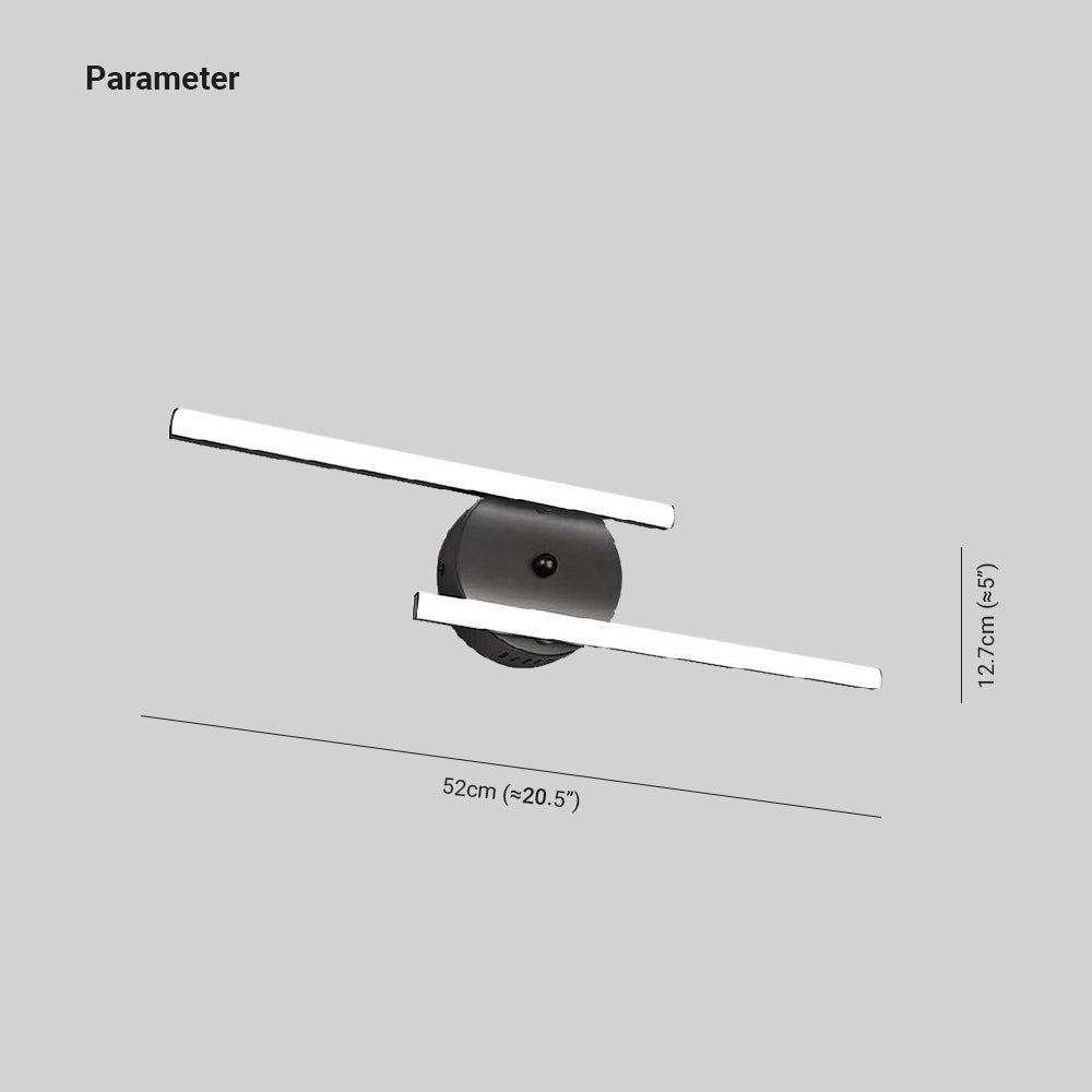 Arisha Modern Bi-Linear LED Vanity Wall Lamp, Black/Silver - Neutralighting