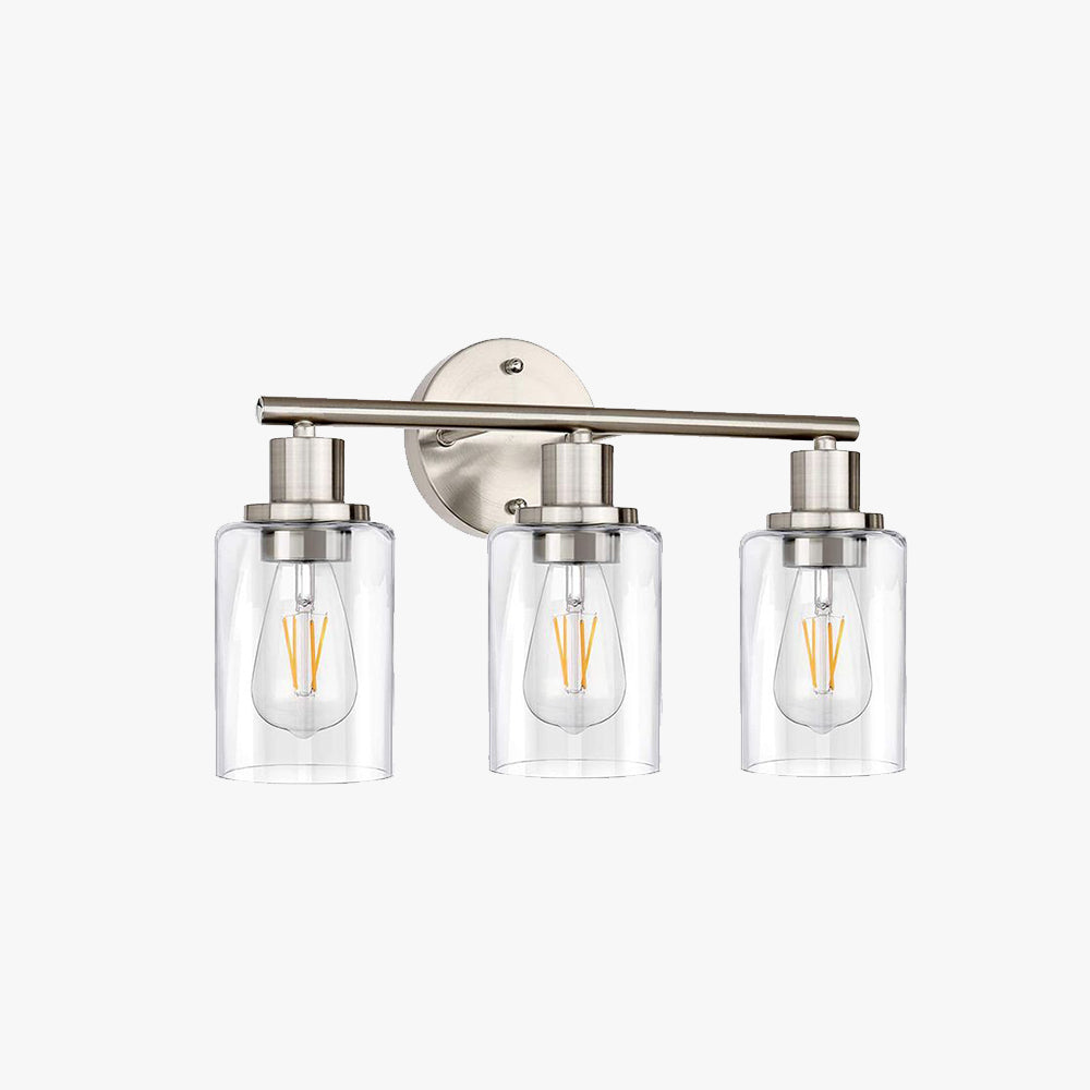 Silva Modern Cylindrical Metal&Glass Wall Lamp In Living Room, Nickel - Neutralighting