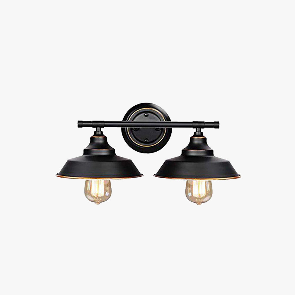 Silva Retro Bowl-shaped Cast Metal Wall Lamp, Black - Neutralighting