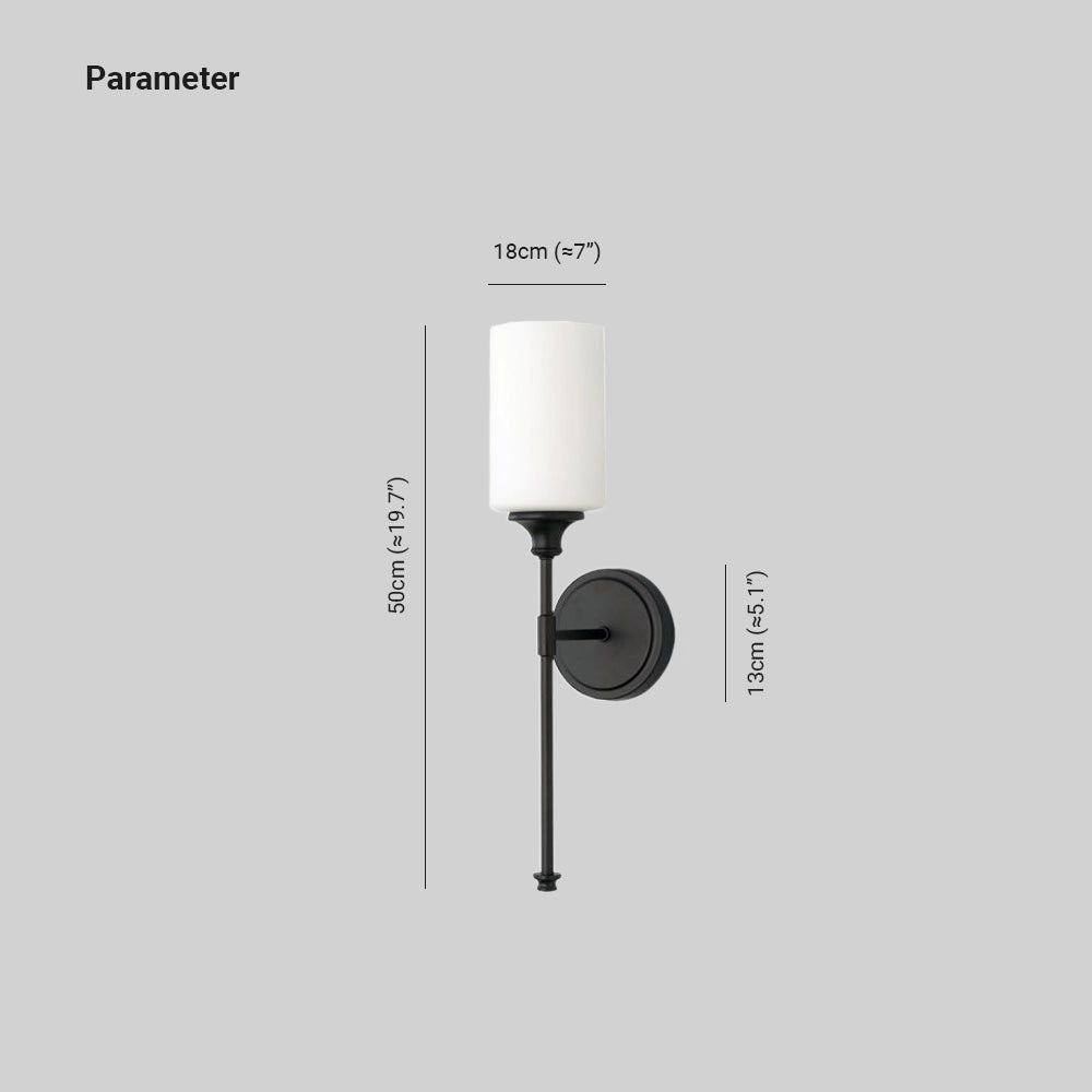 Tiffany Nordic Vanity Metal Glass Minimalism Wall Lamp, Black/Silver - Neutralighting