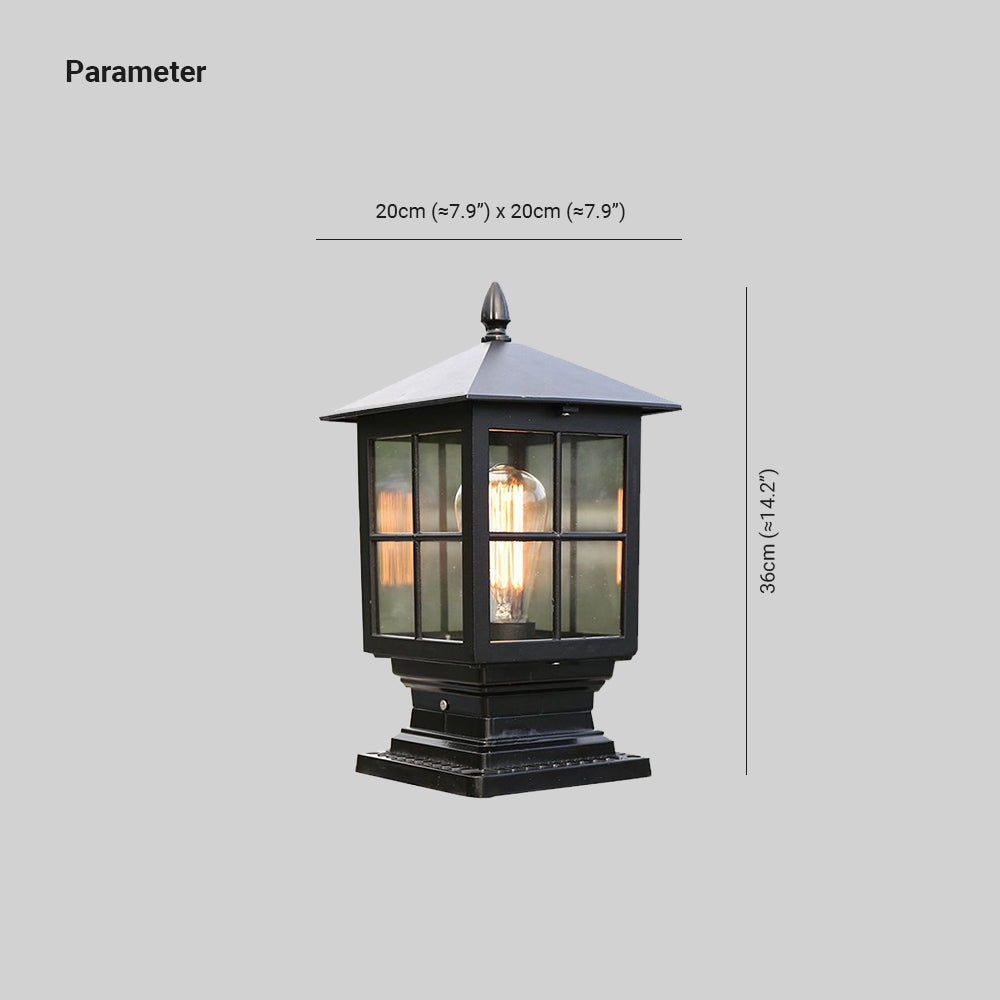Etilo Modern Metal Glass Lantern LED Outdoor Light Post - Neutralighting