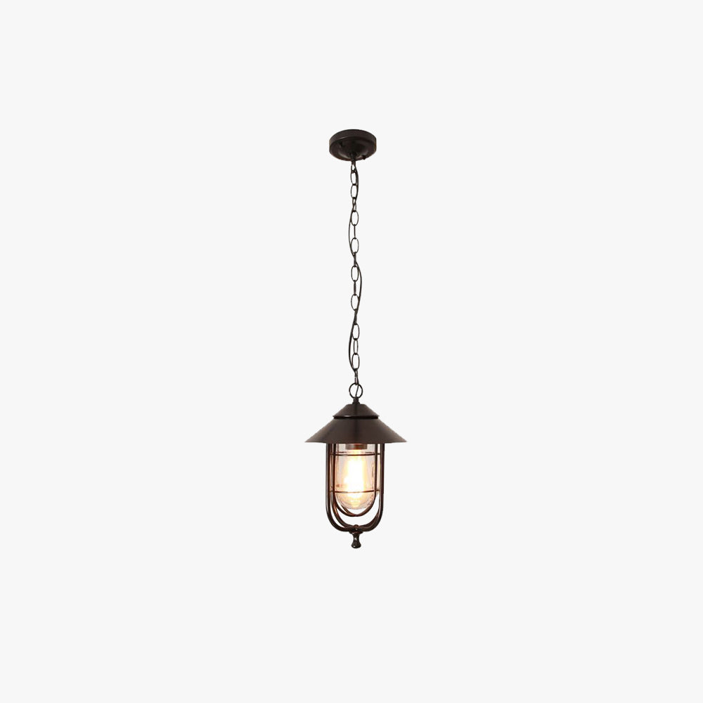 Ray Retro Lantern Metal Pendant Light, Black/Bronze - Neutralighting