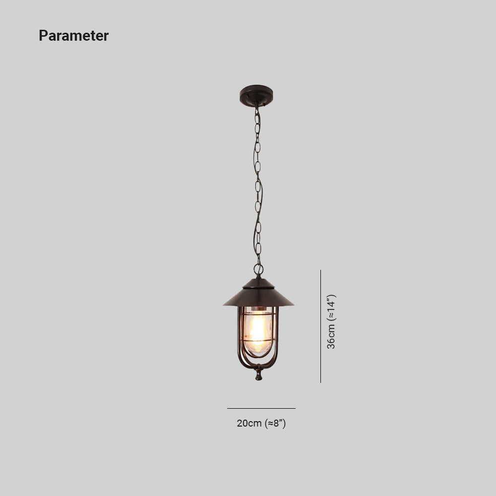 Ray Retro Lantern Metal Pendant Light, Black/Bronze - Neutralighting