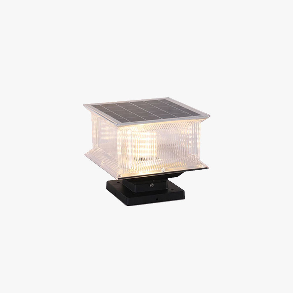 Ray Contemporary LED Rectangular Metal Acrylic Outdoor Lamp, Black