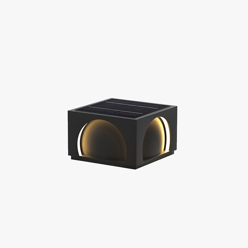 Ray Modern Rectangular Metal Outdoor Lamps Post, Black