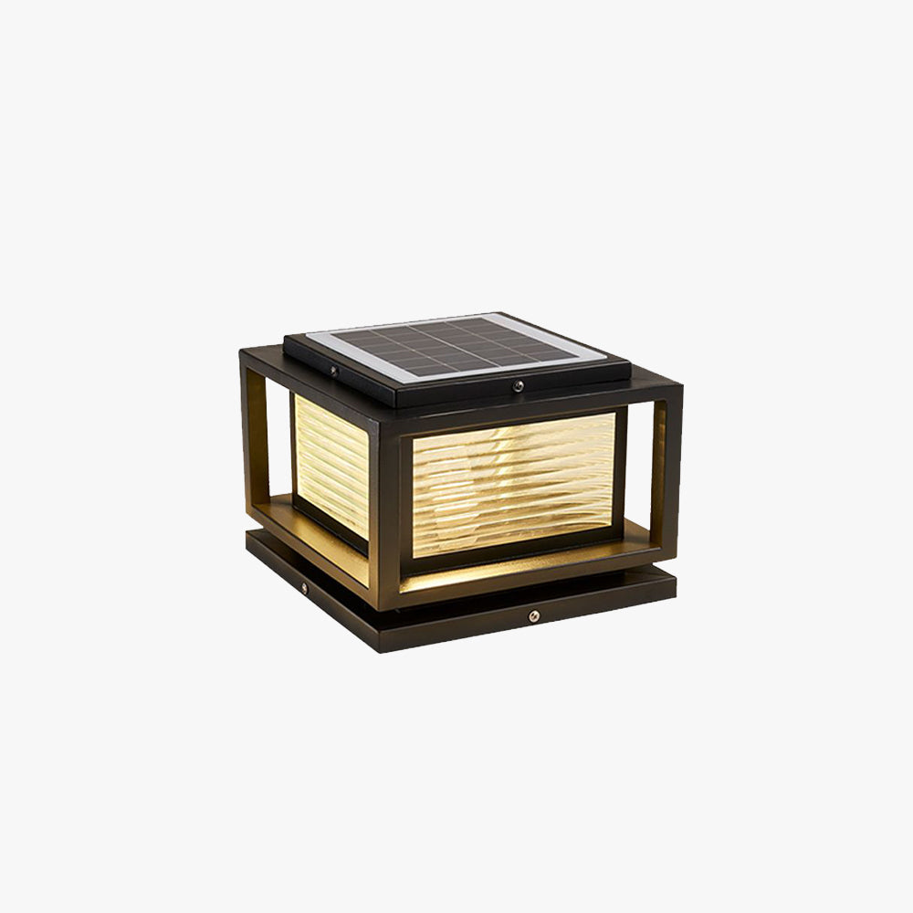Ray Contemporary LED Rectangular Metal Outdoor Lamps, Black