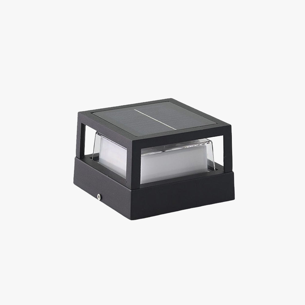 Ray Modern Cube/Cylinder Metal Lamp Outdoor, Black