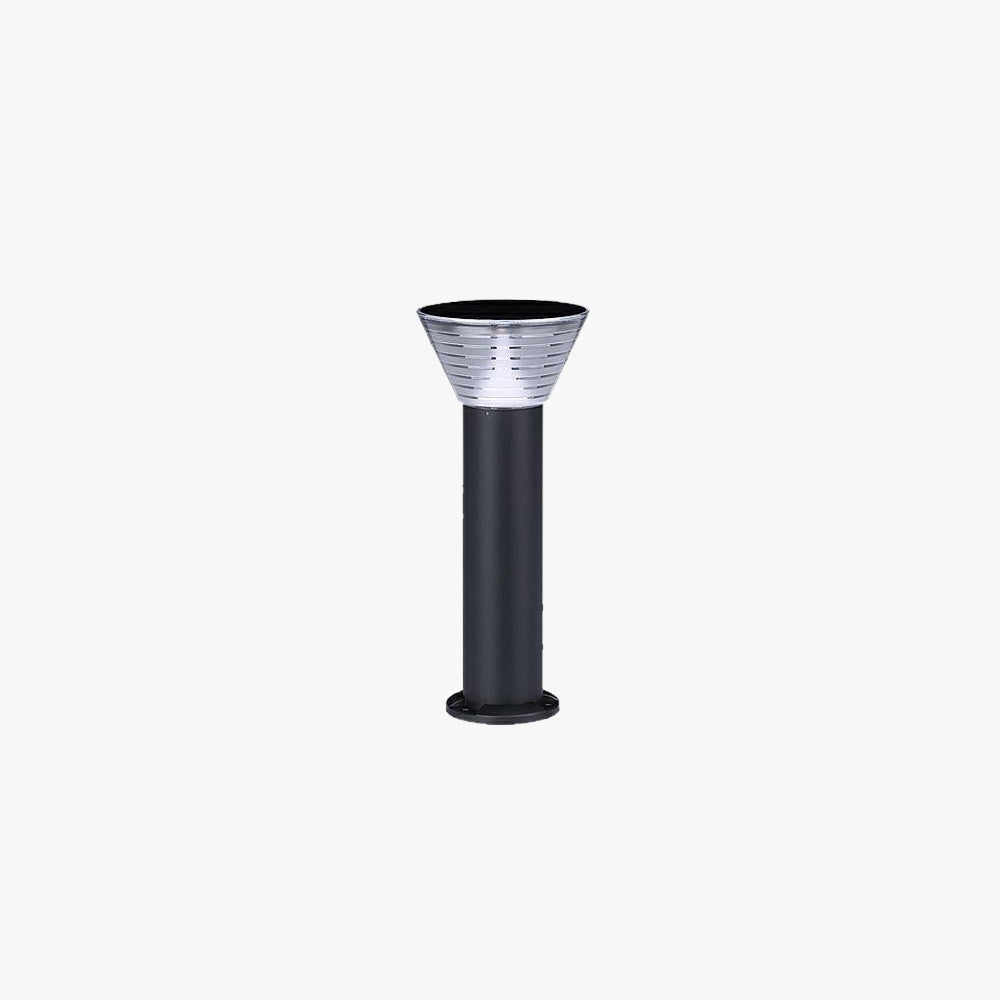 Ray Modern Conical Solar Outdoor Bollard Light, Black - Neutralighting