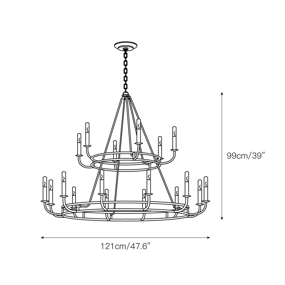 Xenuvyh Modern Minimalist Vintage Industrial Metal Chandelier - Neutralighting