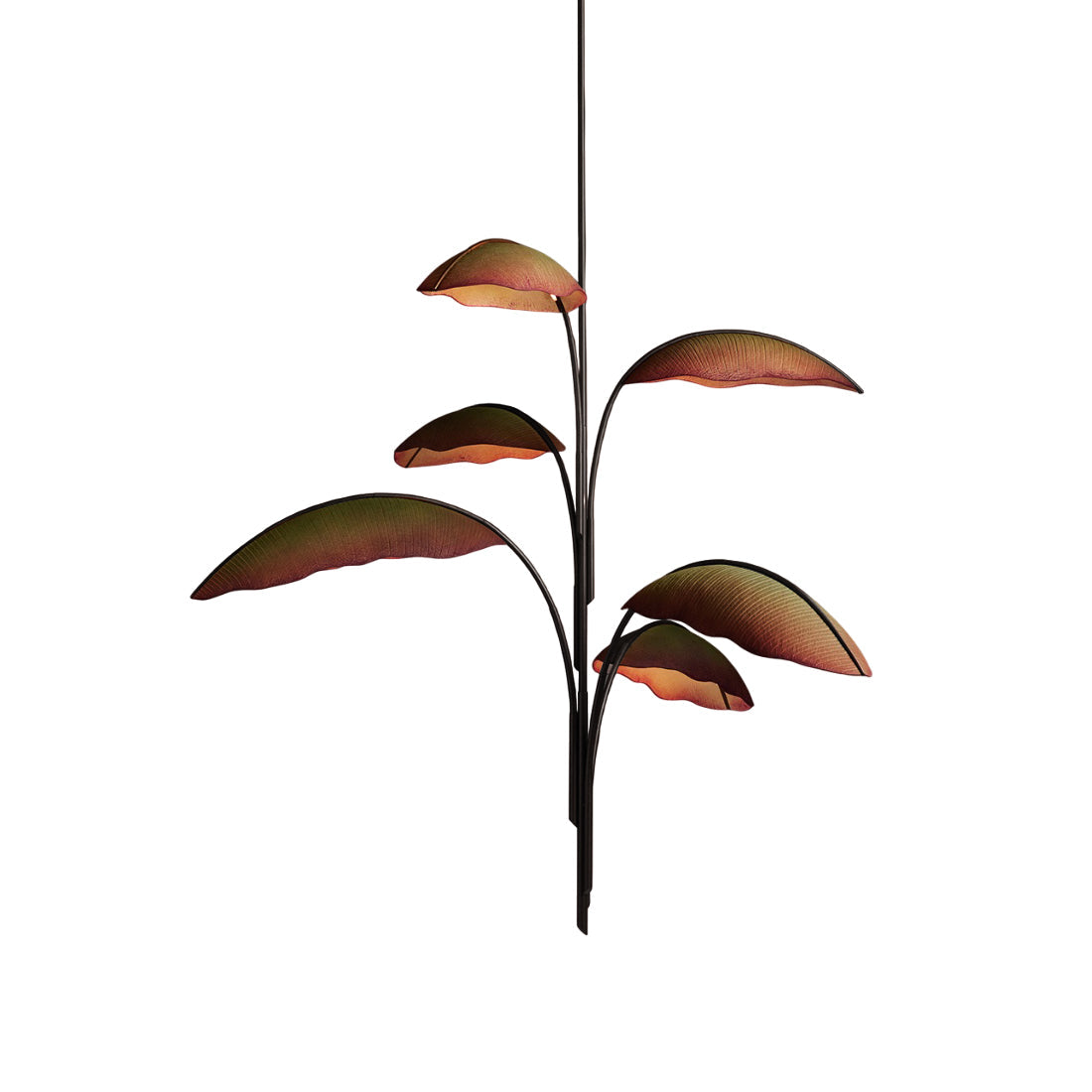 Rauduvyu Modern Minimalist Leaf Black Metal Chandelier - Neutralighting