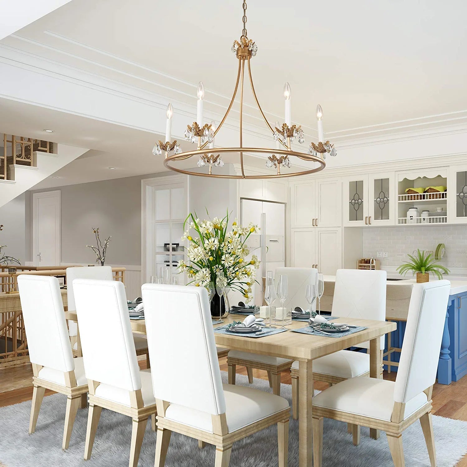 Yrvuvyh Vintage Industrial Luxury Brass Crystal Chandelier - Neutralighting
