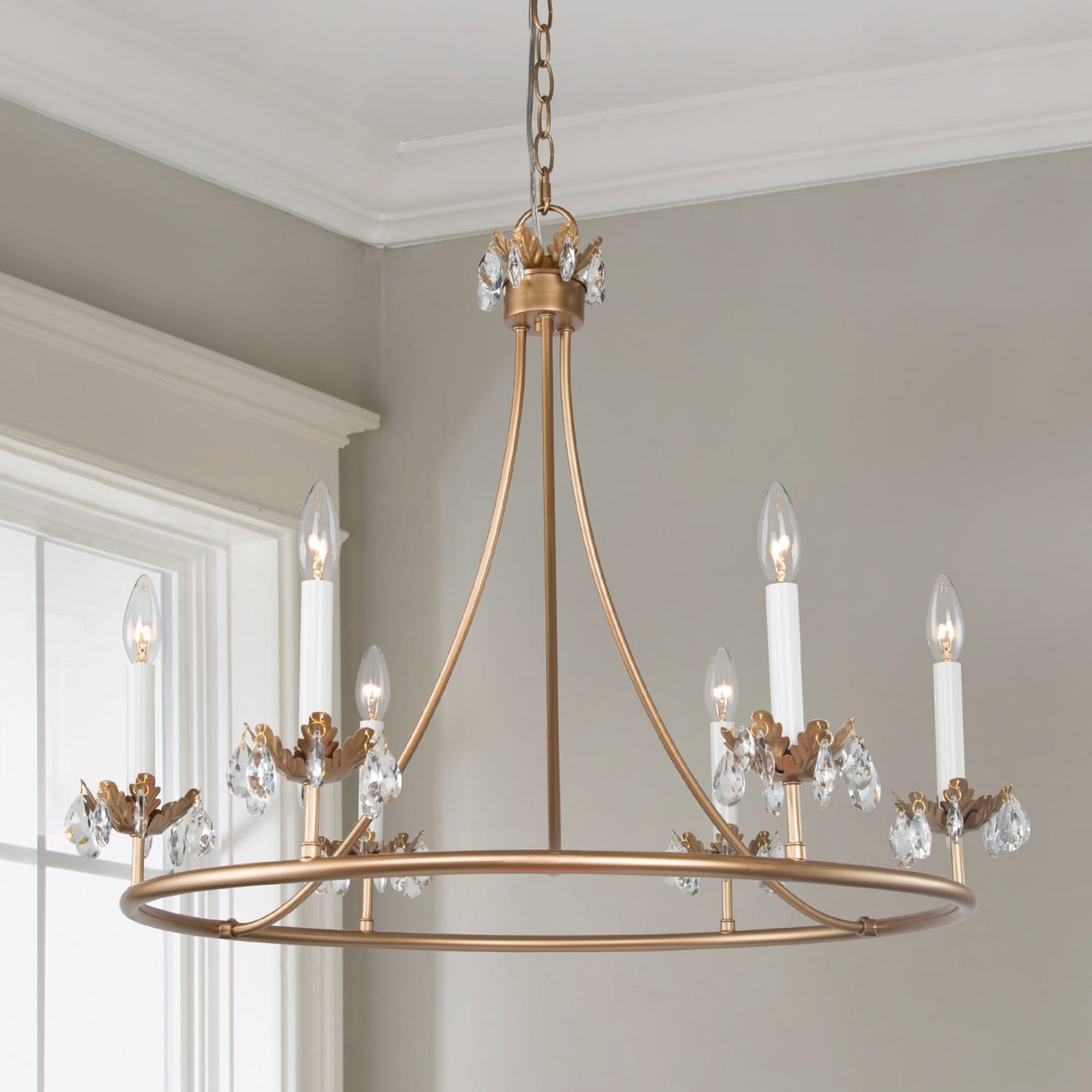 Yrvuvyh Vintage Industrial Luxury Brass Crystal Chandelier - Neutralighting