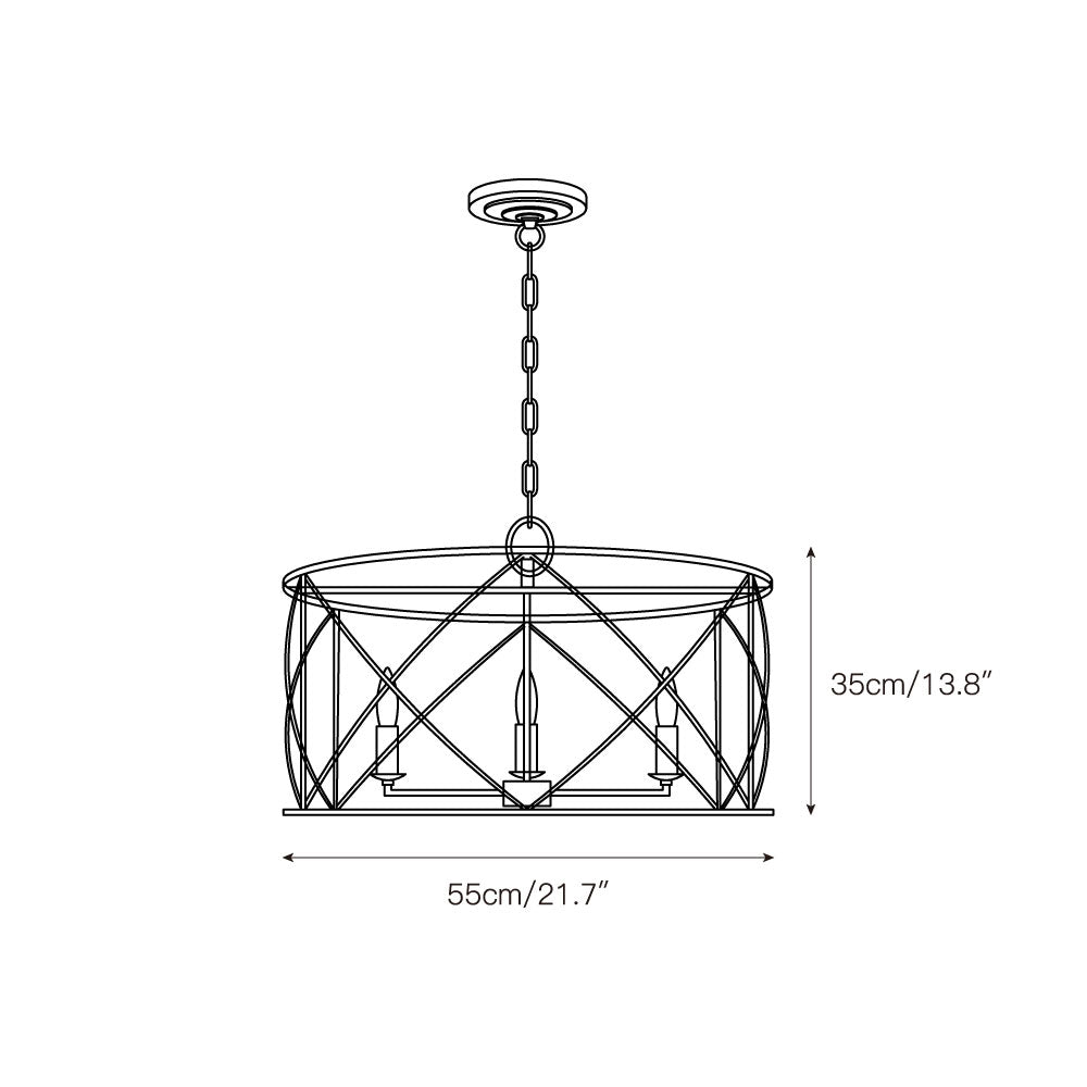 Waegnuvyu Modern Minimalist Vintage Industrial Metal Lantern Chandelier - Neutralighting