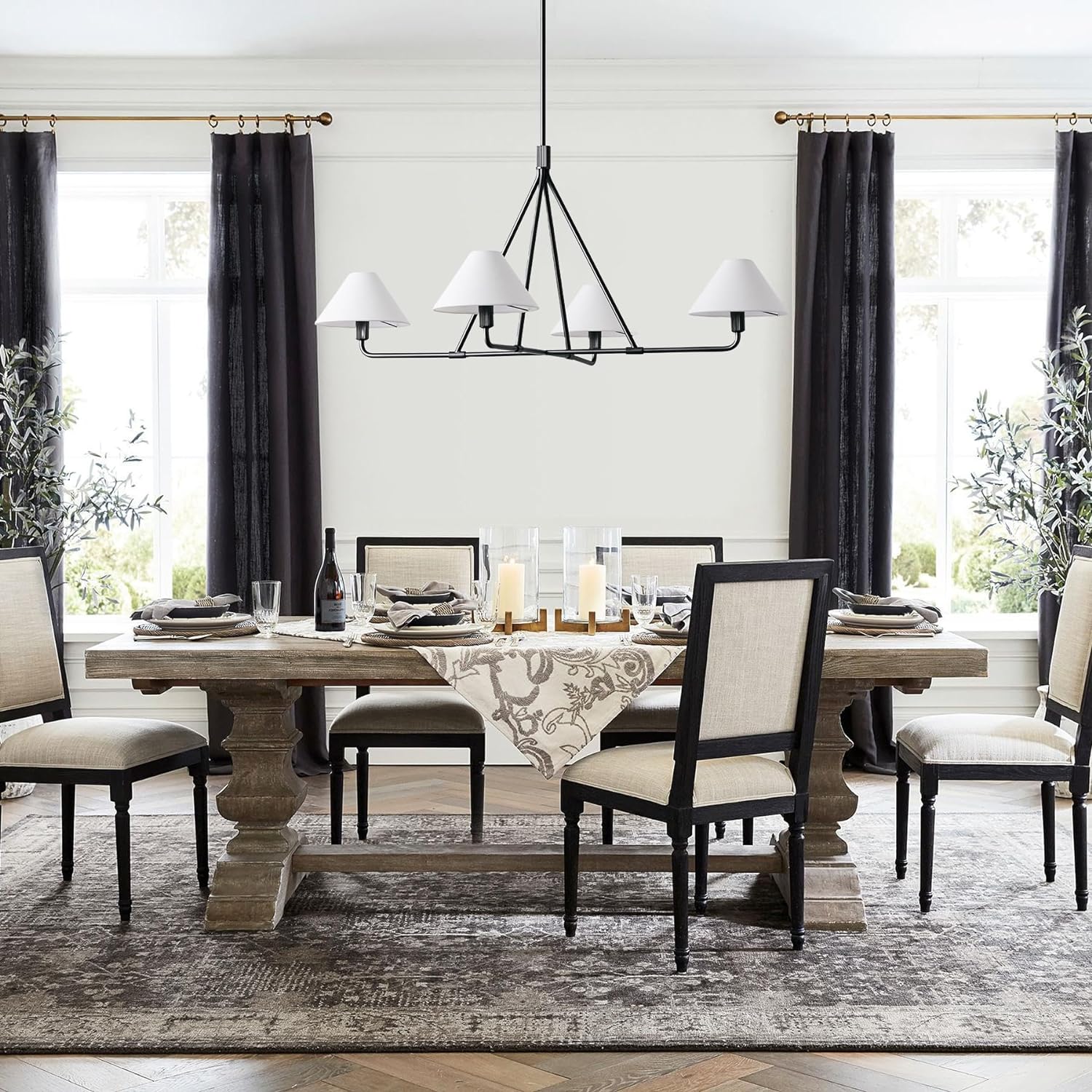 Ornuvyh Vintage Industrial Metal Fabric Chandelier - Neutralighting