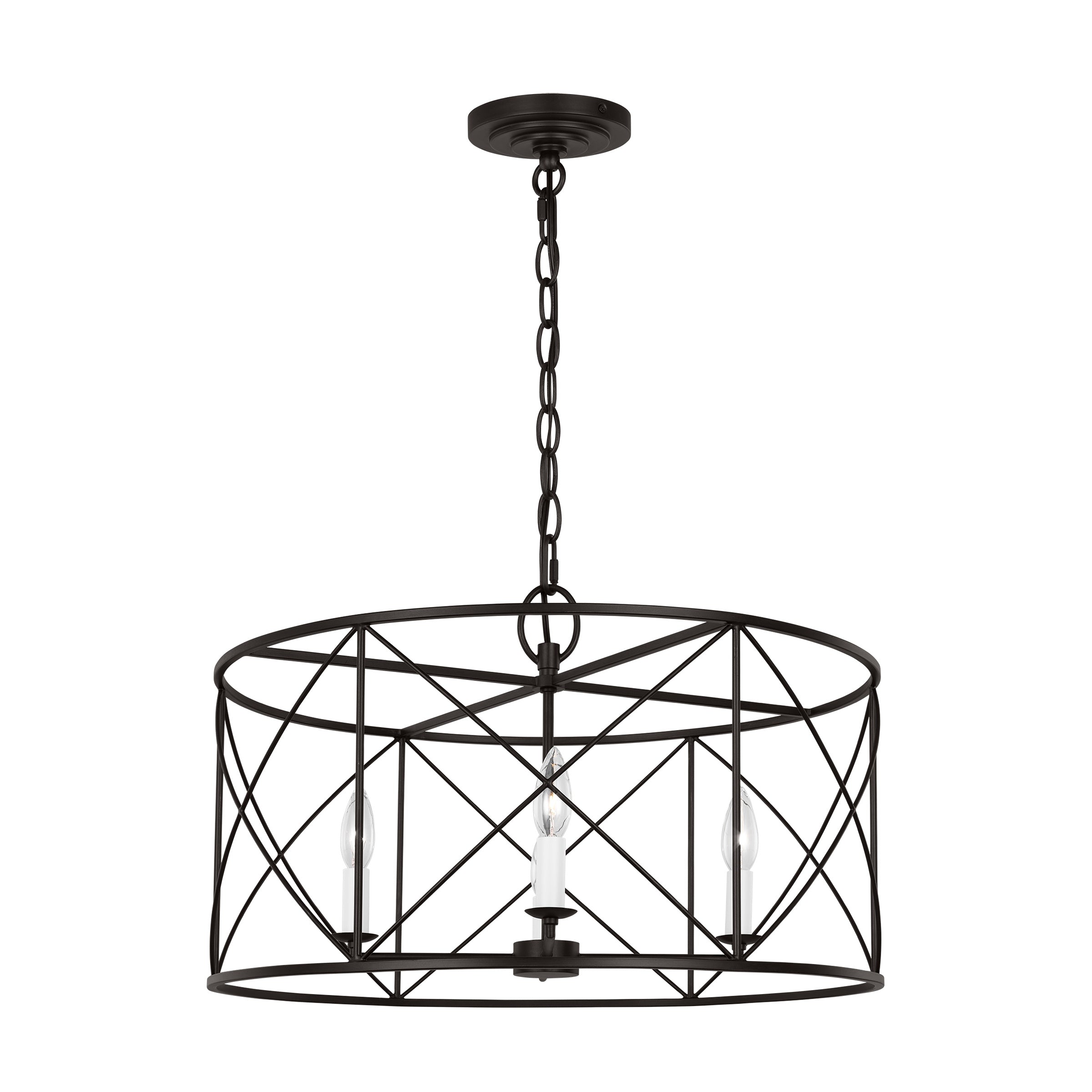 Waegnuvyu Modern Minimalist Vintage Industrial Metal Lantern Chandelier - Neutralighting