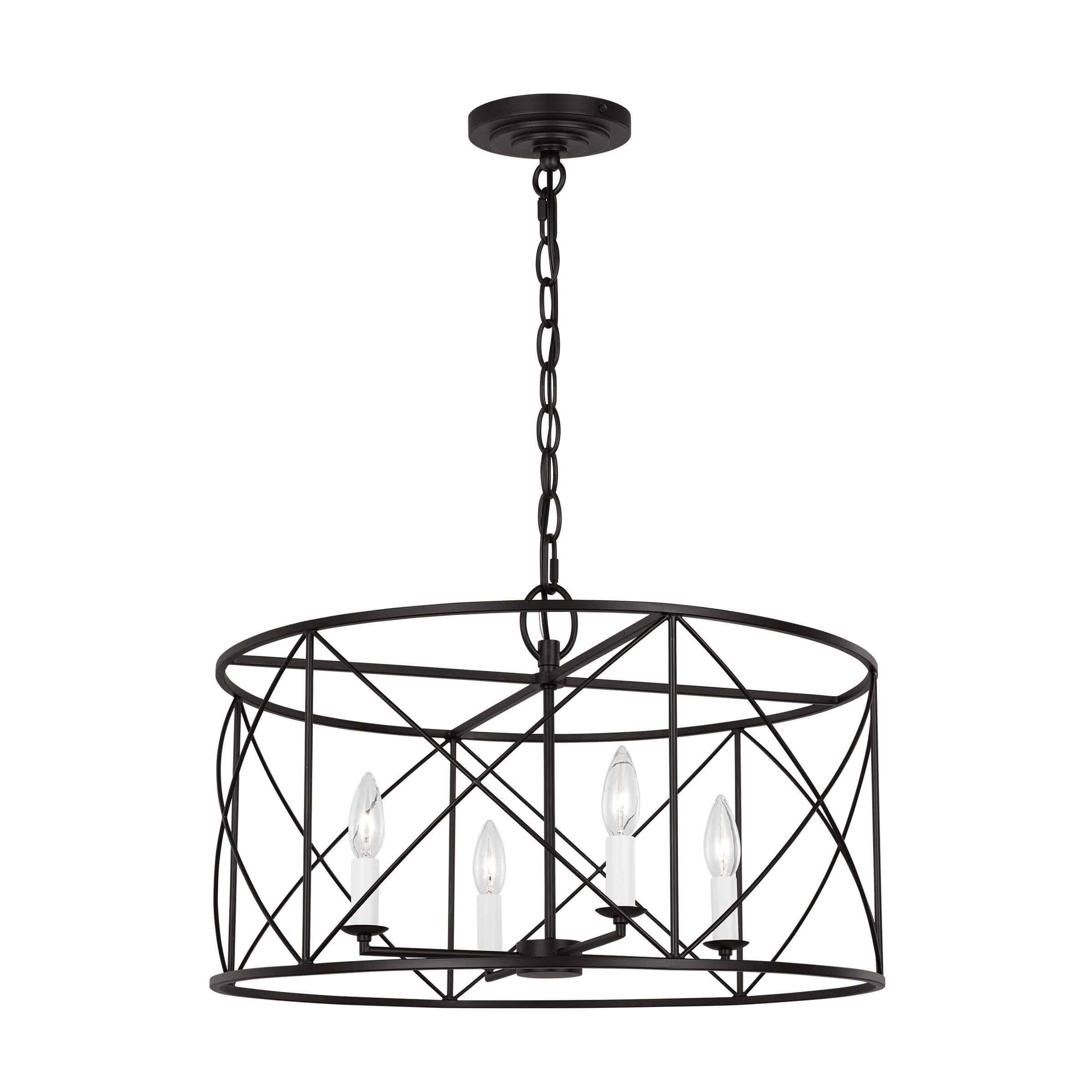 Waegnuvyu Modern Minimalist Vintage Industrial Metal Lantern Chandelier - Neutralighting