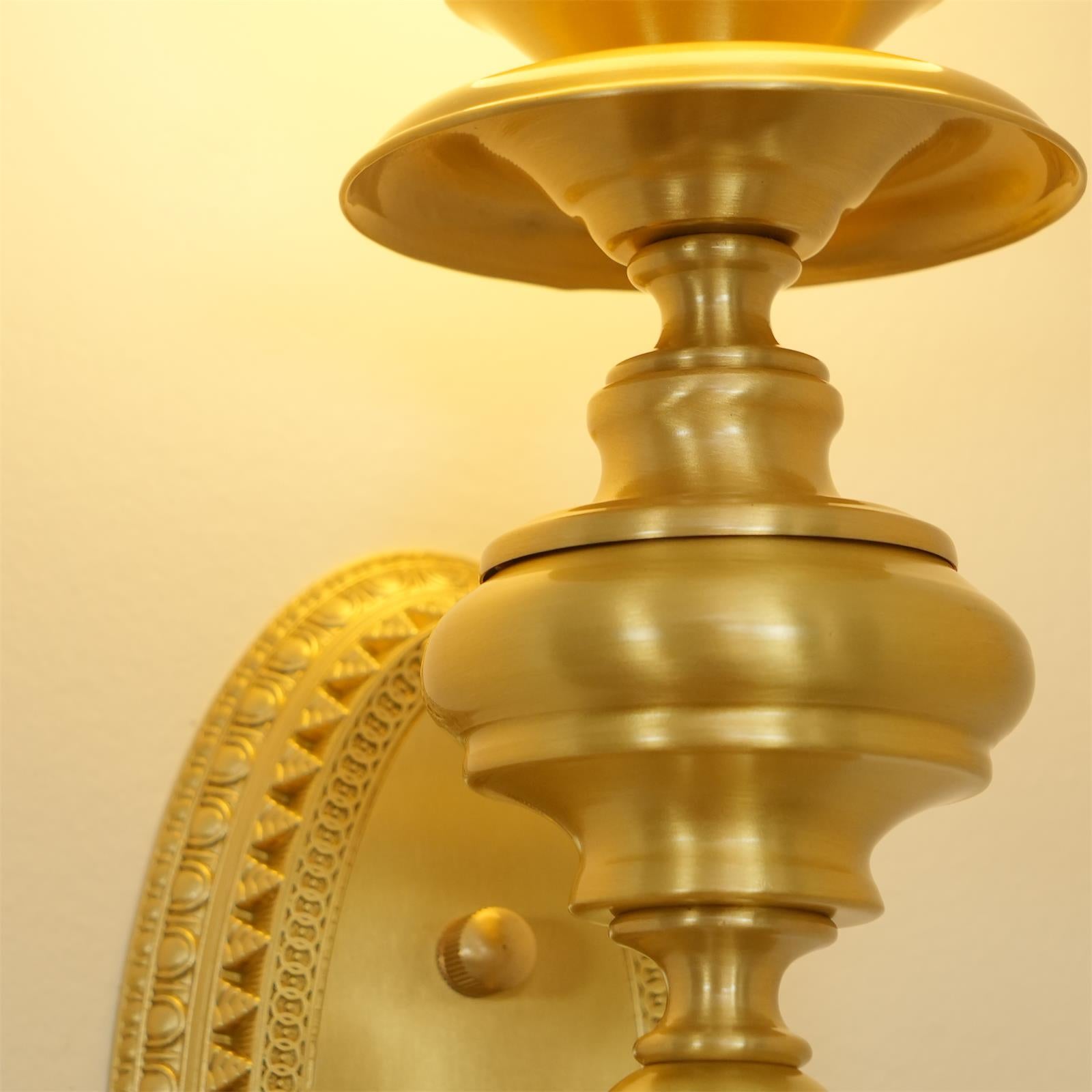 Wall Lamp Sculpted Brass Body Globe Shade Classic Elegant Statement - Neutralighting