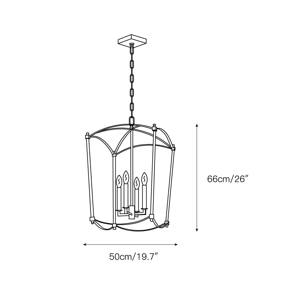 Xenuvyu Modern Minimalist Industrial Black Metal Lantern Pendant Lamp - Neutralighting
