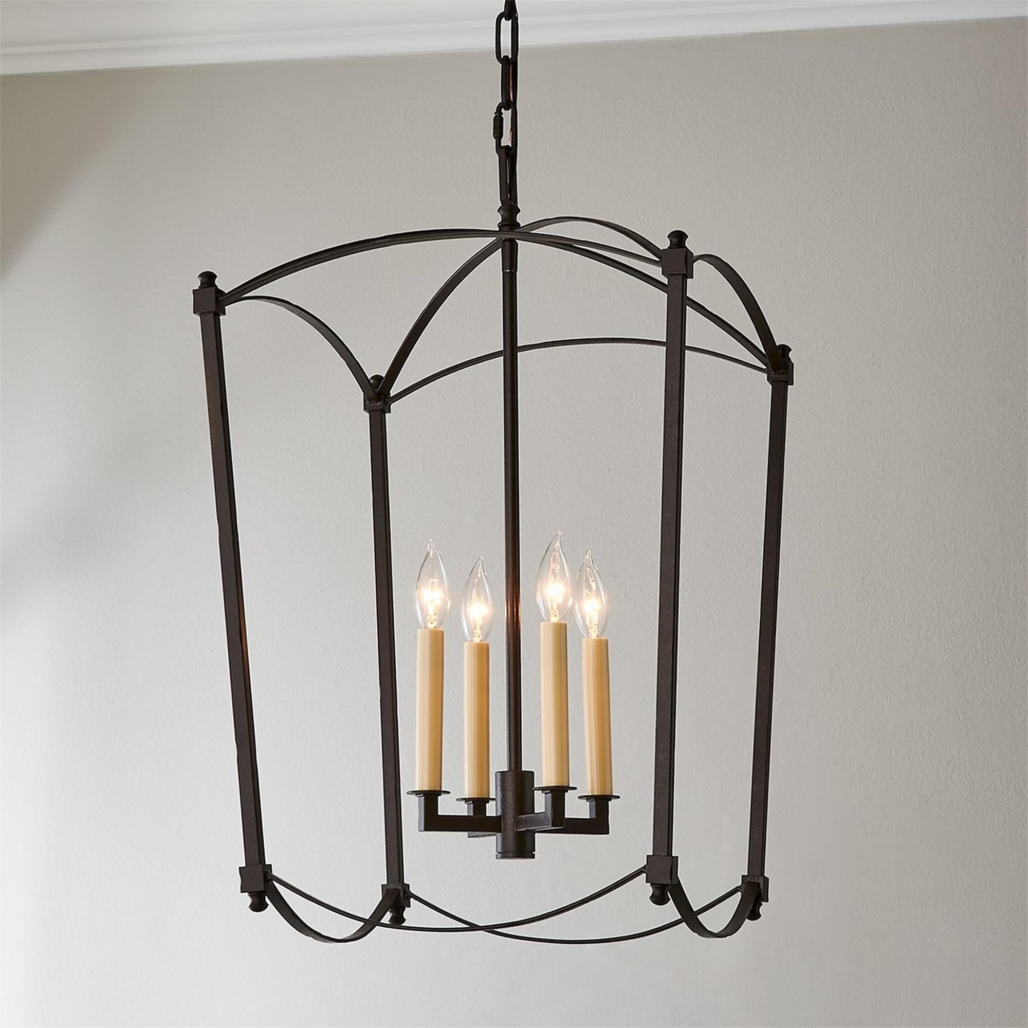 Xenuvyu Modern Minimalist Industrial Black Metal Lantern Pendant Lamp - Neutralighting