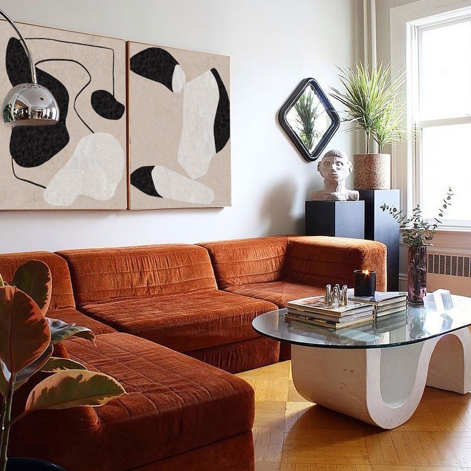 Abstract Art Set of 2 | Minimalist Wall Decor Prints #AA 262