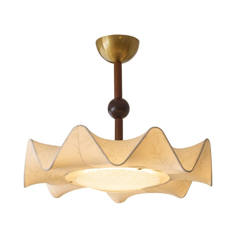 Cyrie Ceiling Light Floral-patterned etched fabric Wood - Neutralighting