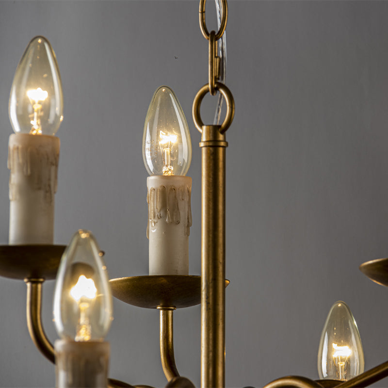 Blikuvyu Vintage Industrial Brass Metal Chandelier - Neutralighting
