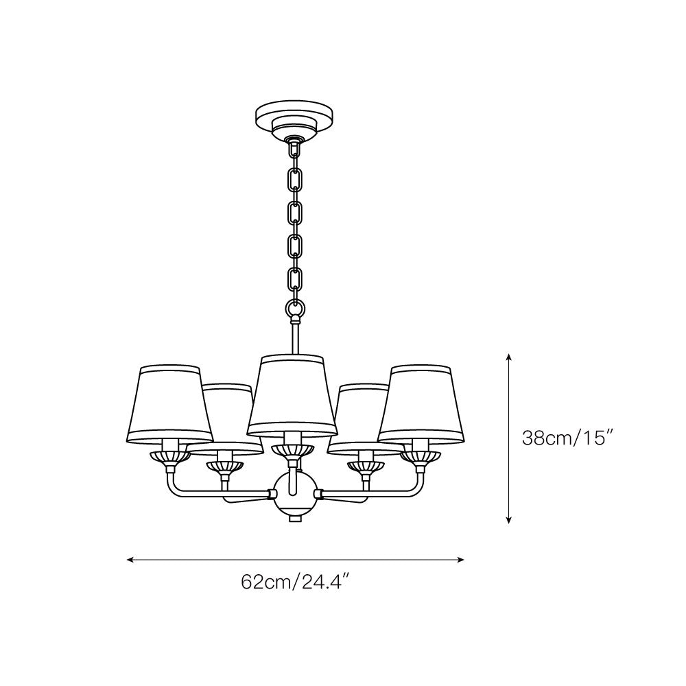 Gloruvyh Vintage Industrial Fabric Metal Chandelier - Neutralighting