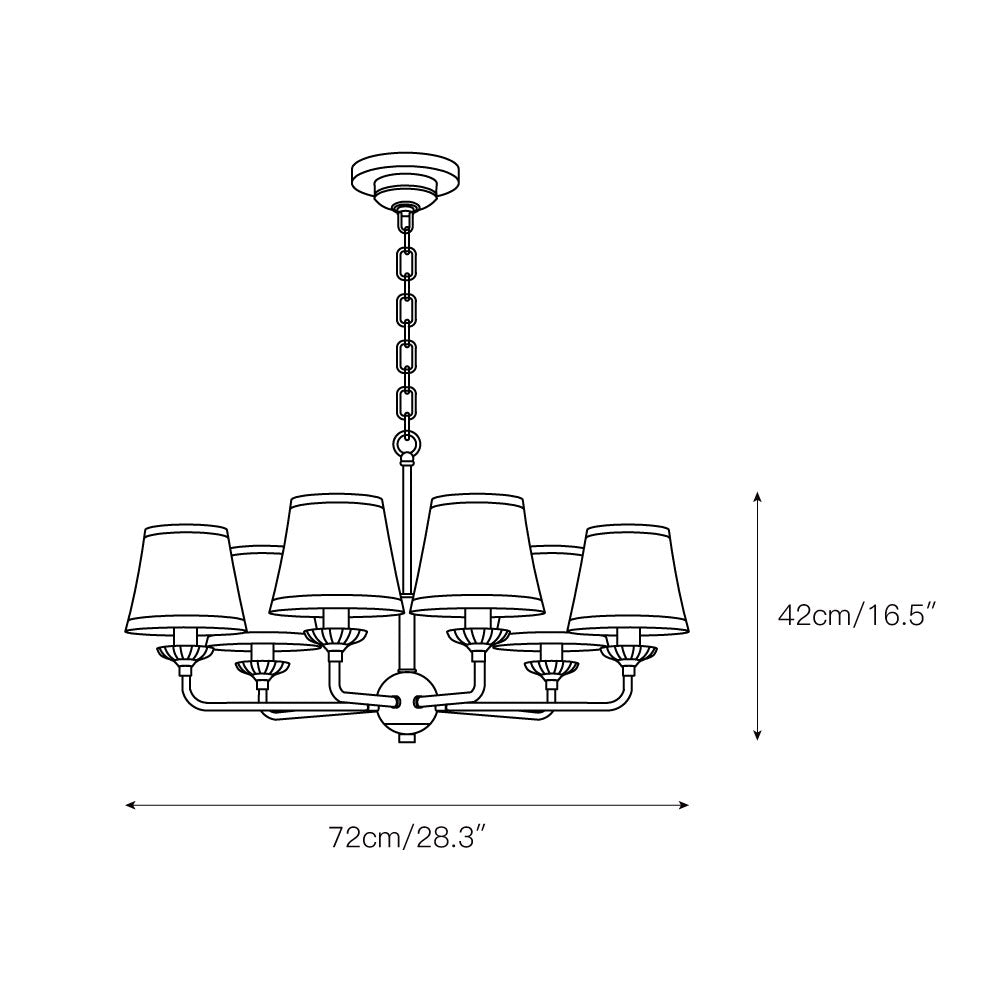 Gloruvyh Vintage Industrial Fabric Metal Chandelier - Neutralighting