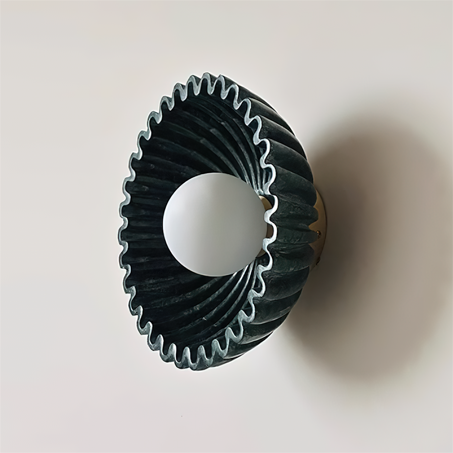Wall Lamp Ceramics and Glass Dark Green White Black Beige Sculptural - Neutralighting